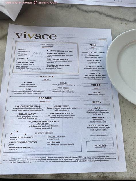 vivace dinner menu.